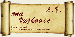 Ana Vujković vizit kartica